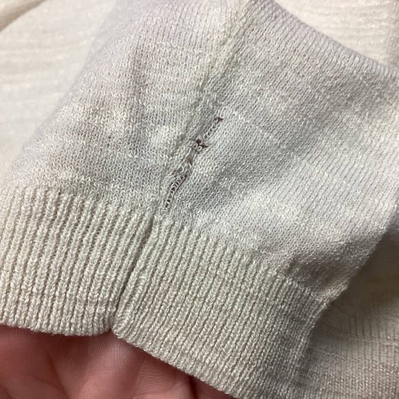 CO Essentials Long Sleeve Silk Blend Knit Top - Ivory - S - Picture 7 of 7